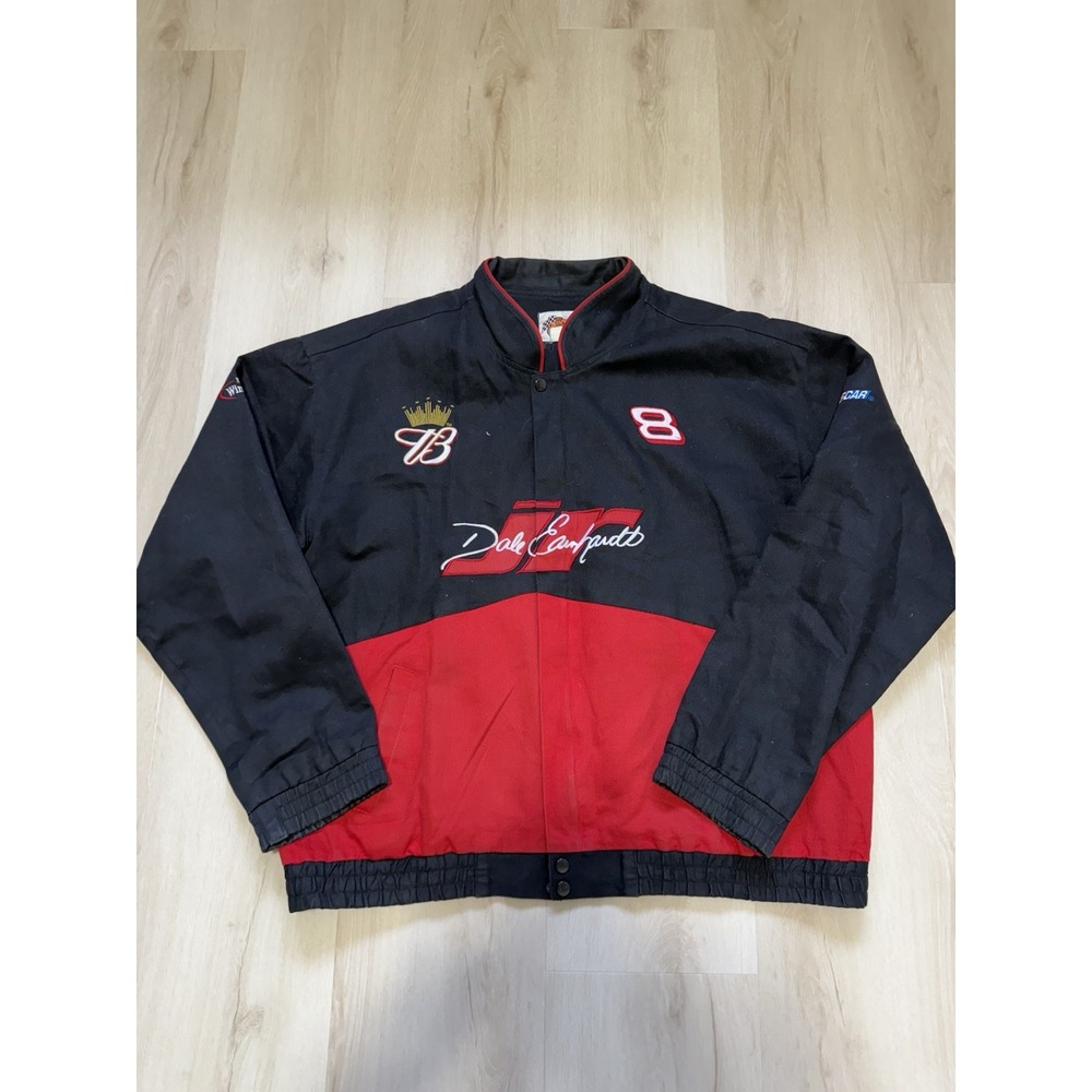Winners Circle Dale Earnhardt Jr Racing Jacket Men's 2XL Black Red Budweiser #8
